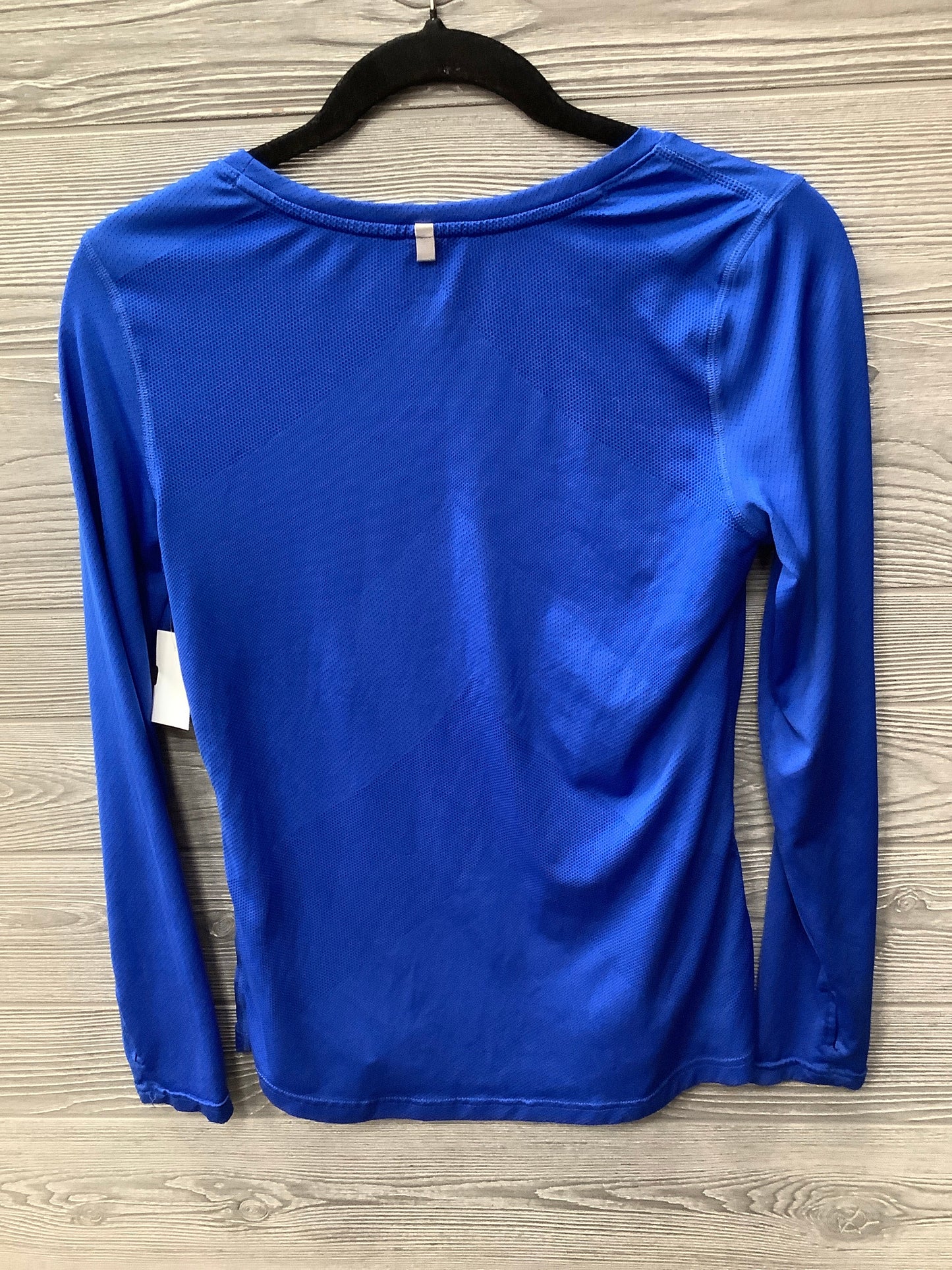 Athletic Top Long Sleeve Collar By Danskin In Blue, Size: S