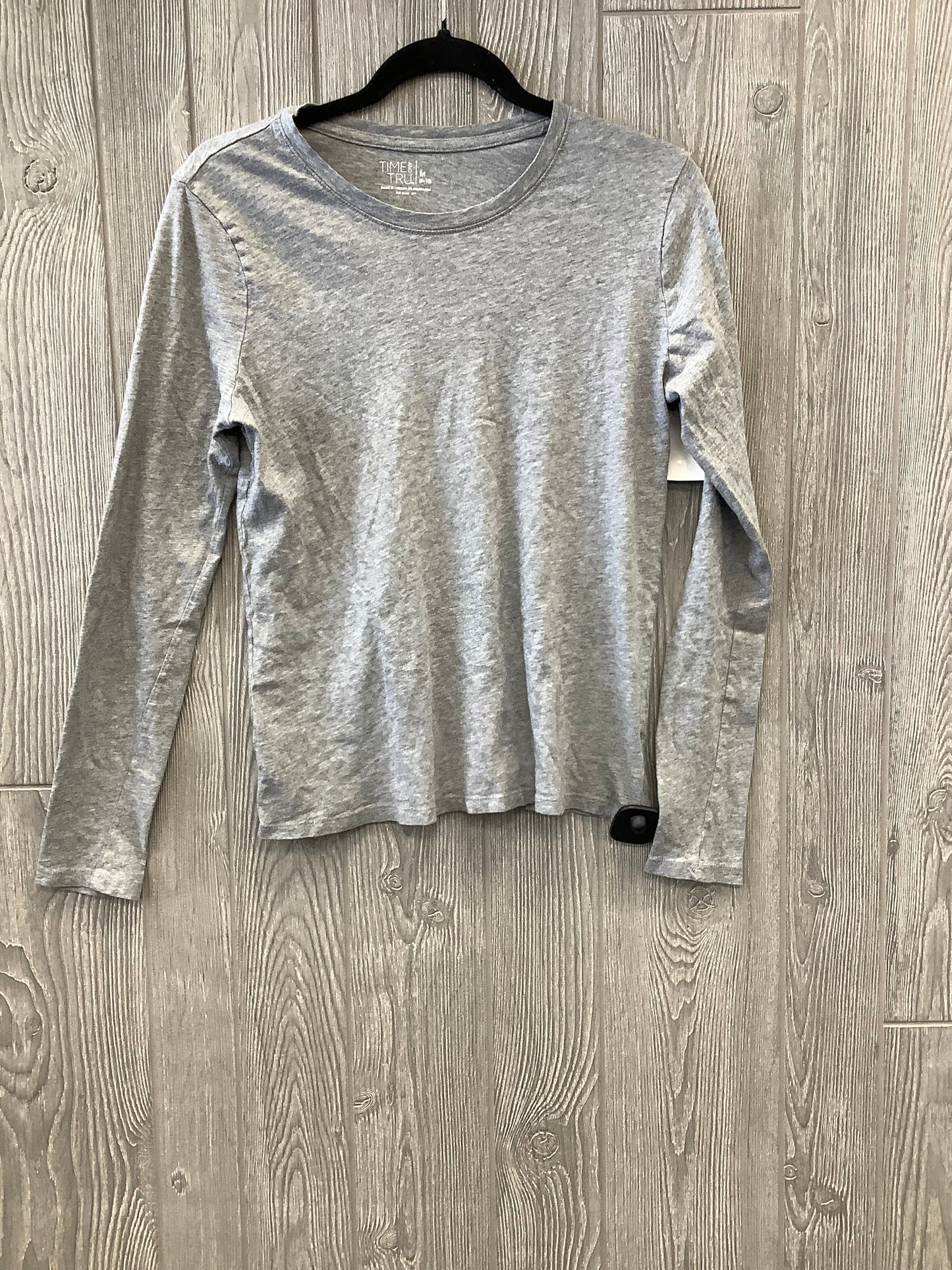 Grey Top Long Sleeve Time And Tru, Size M