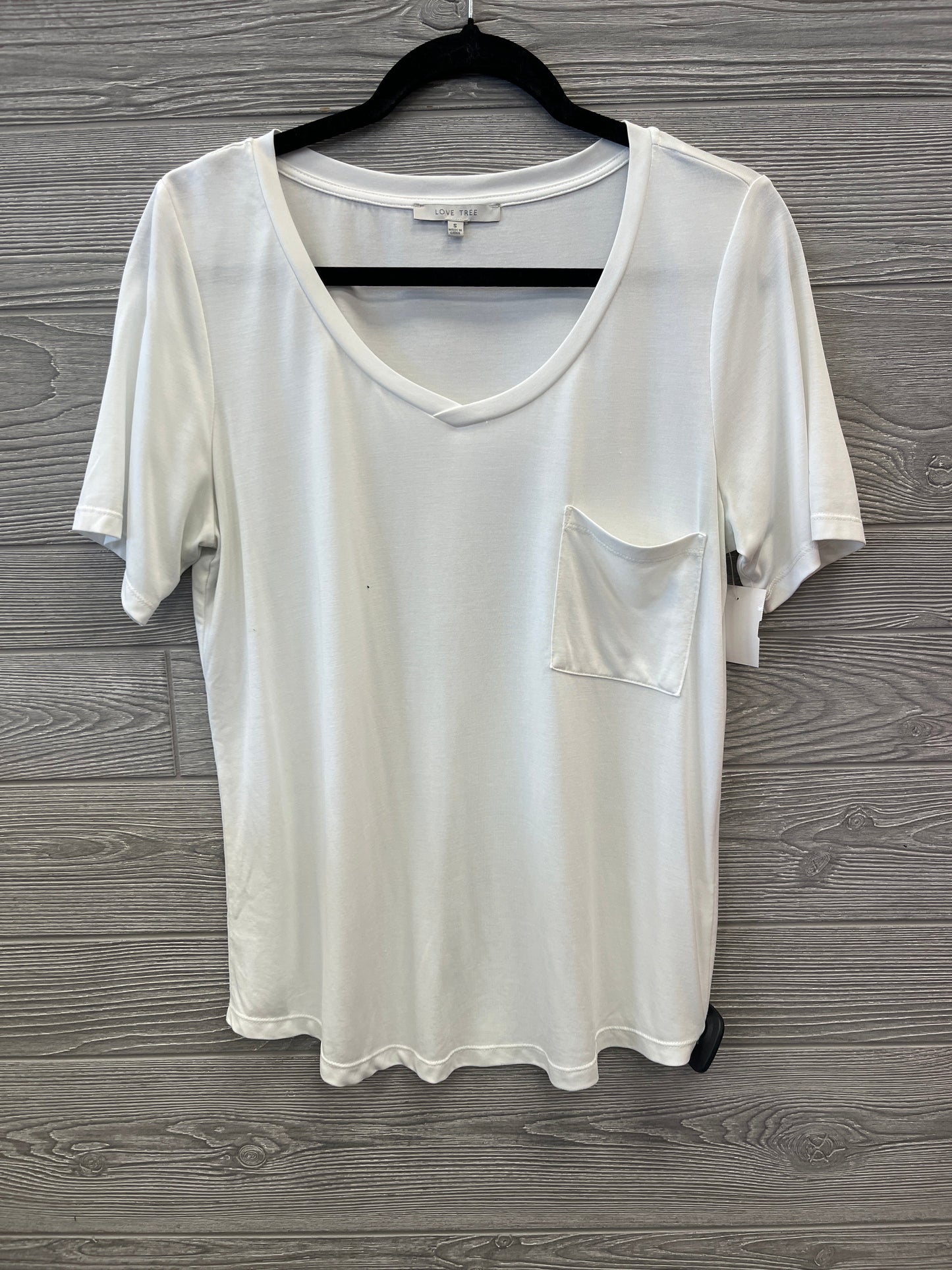 Top Short Sleeve By Love Tree In White, Size: S