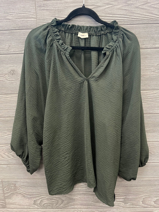 Green Top 3/4 Sleeve Ee Some, Size L