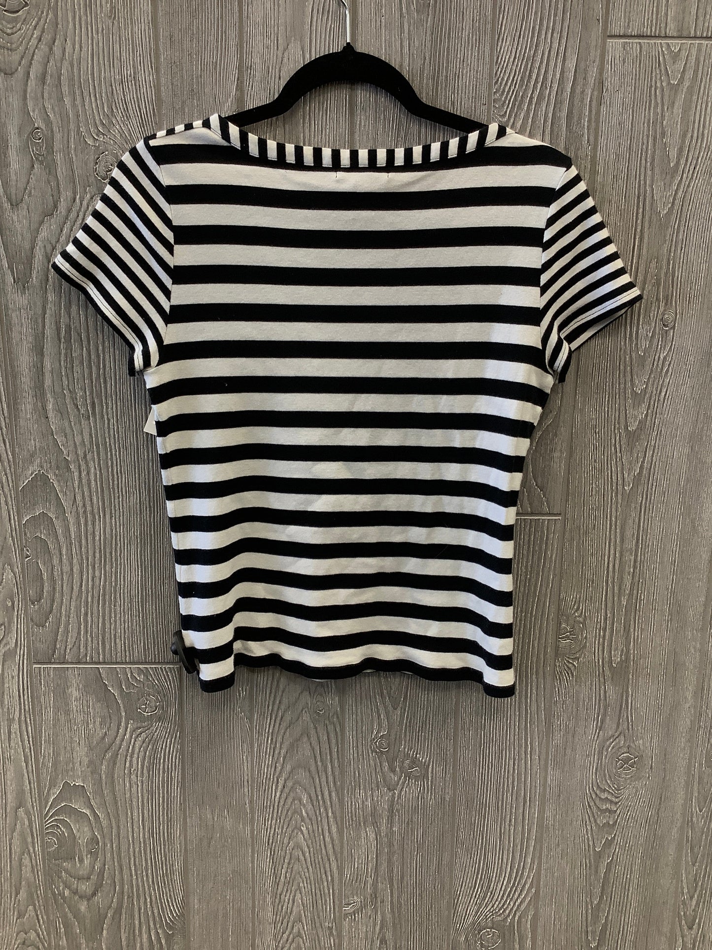 Top Short Sleeve By Chaps In Striped Pattern, Size: L