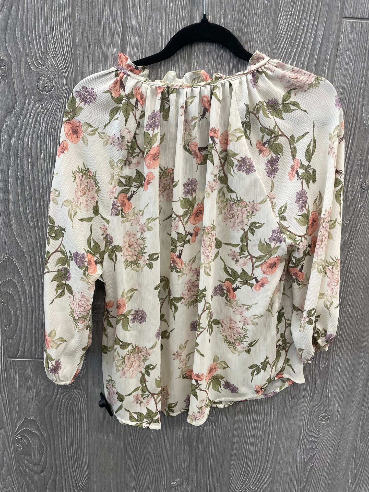 Floral Print Top Long Sleeve Chaps, Size S