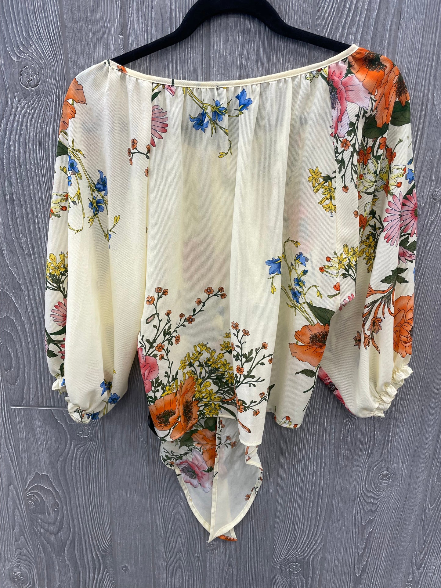 Floral Print Top 3/4 Sleeve Clothes Mentor, Size Xs