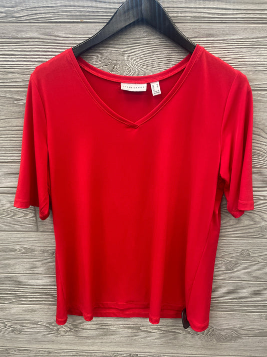 Top Short Sleeve By Susan Graver In Red, Size: M