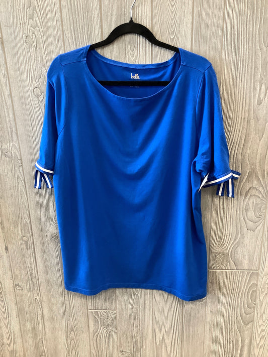 Blue Top Short Sleeve Belle By Kim Gravel, Size 1x