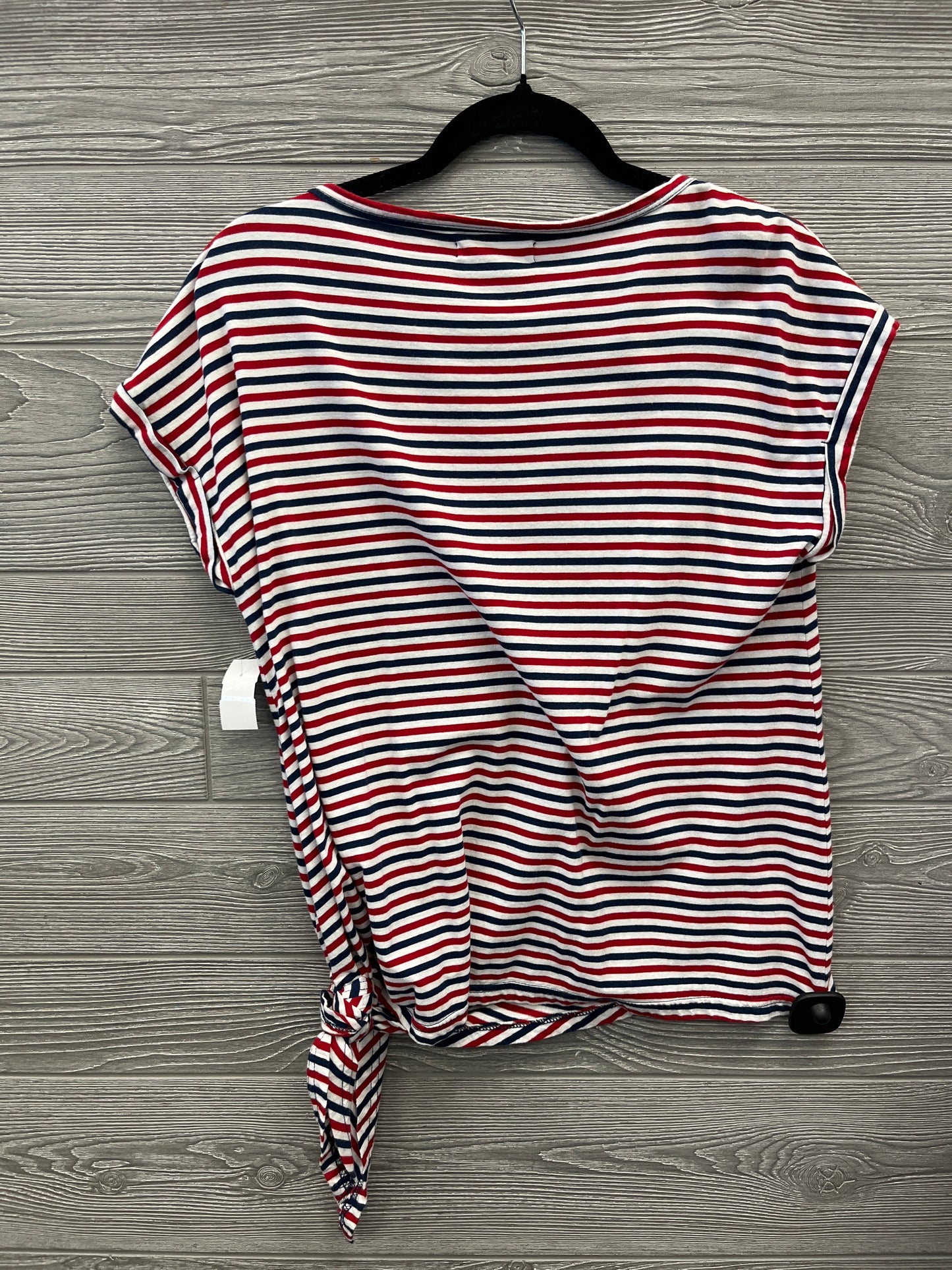 Top Short Sleeve By Chaps In Red & White, Size: M