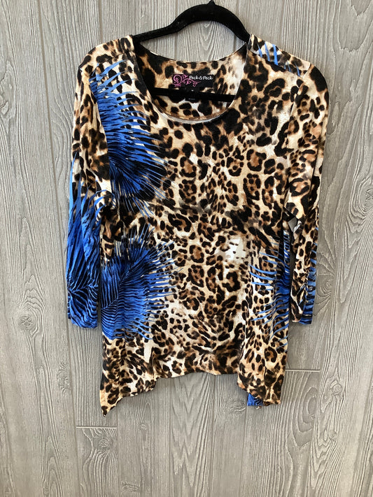 Top Long Sleeve By Peck And Peck In Animal Print, Size: M