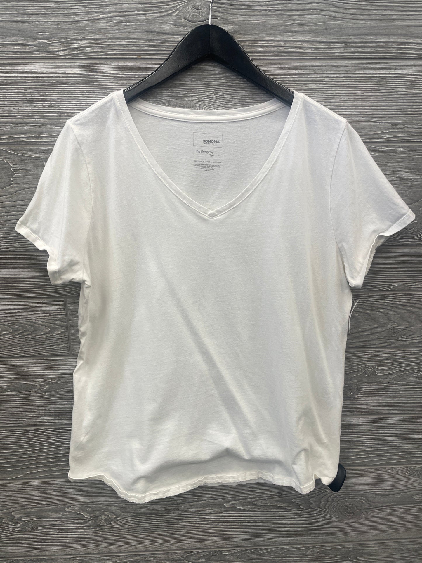 Top Short Sleeve By Sonoma In White, Size: L