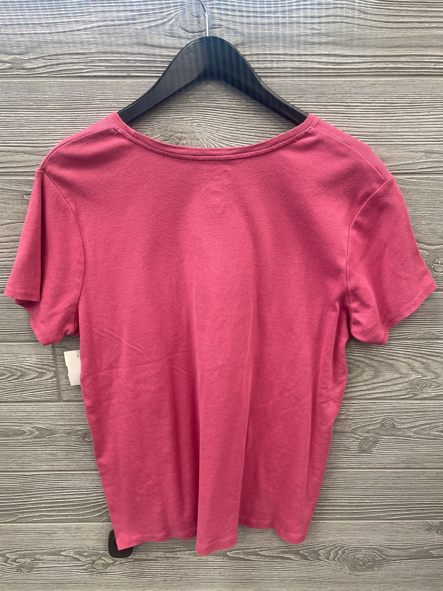 Top Short Sleeve By Croft And Barrow In Pink, Size: L