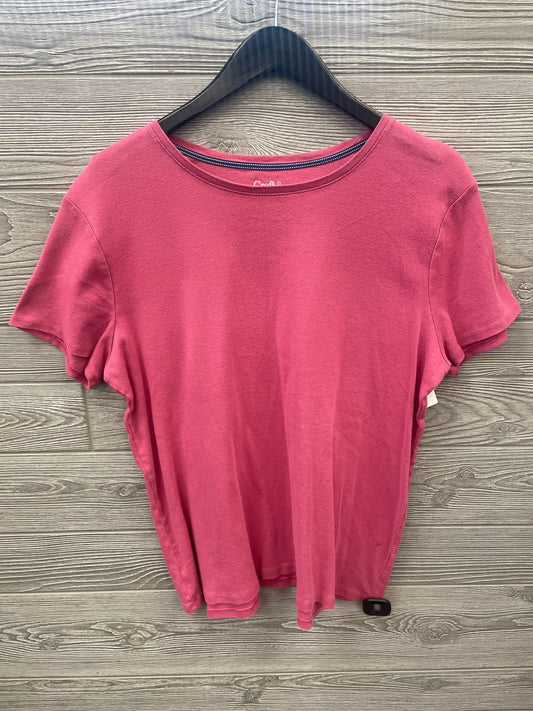 Top Short Sleeve By Croft And Barrow In Pink, Size: L