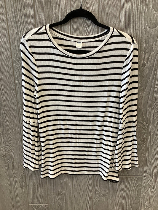 Top Long Sleeve By Old Navy In Black & White, Size: M