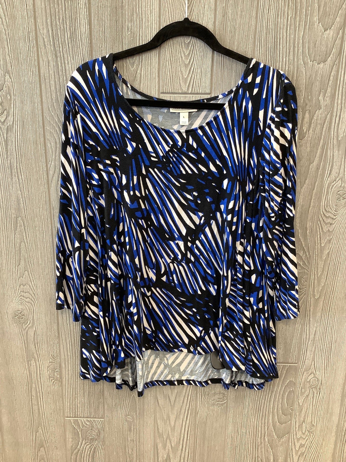 Top Long Sleeve By Dana Buchman In Blue, Size: L