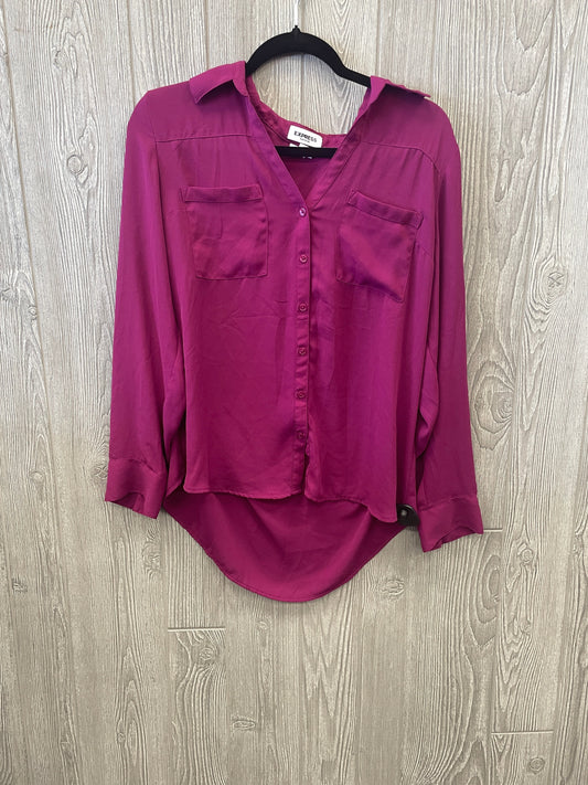 Top Long Sleeve By Express In Purple, Size: L