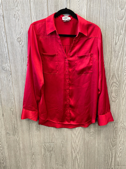 Top Long Sleeve By Express In Red, Size: L