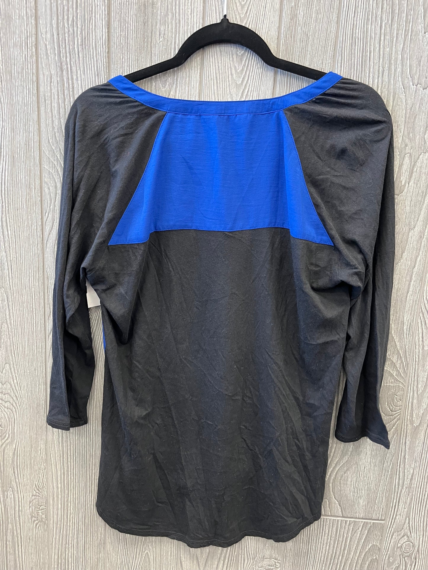 Top Long Sleeve By Express In Black & Blue, Size: L