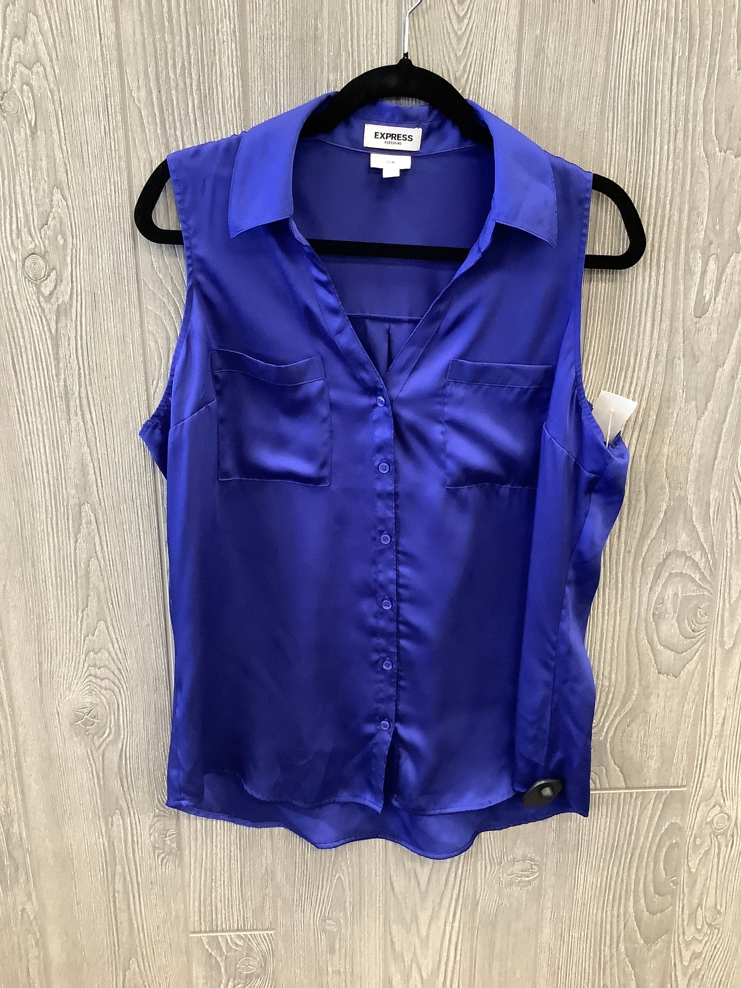 Top Sleeveless By Express In Blue, Size: L