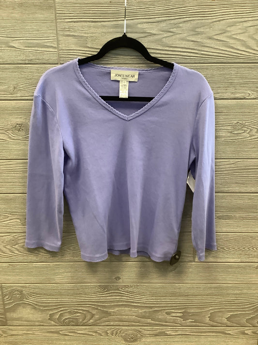 Top Long Sleeve By Jones Wear In Purple, Size: L