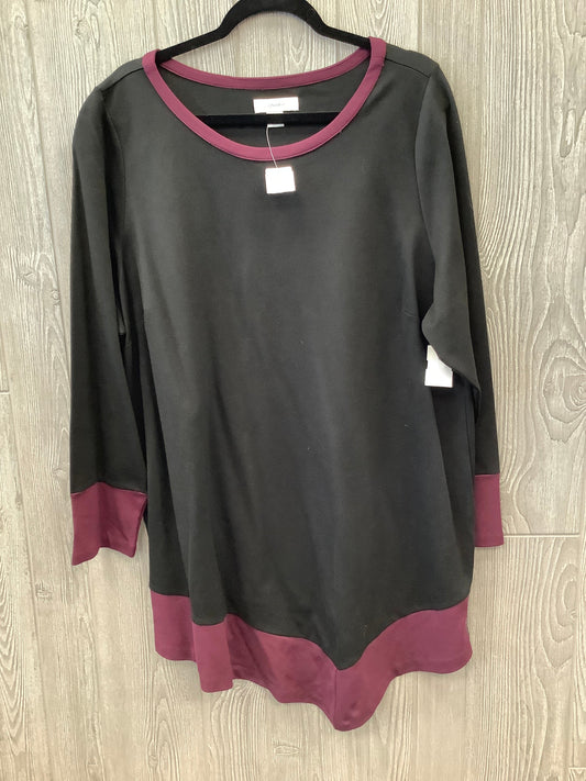 Top Long Sleeve By Cj Banks In Black, Size: 3x