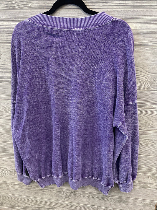 Sweater By White Birch In Purple, Size: 1x