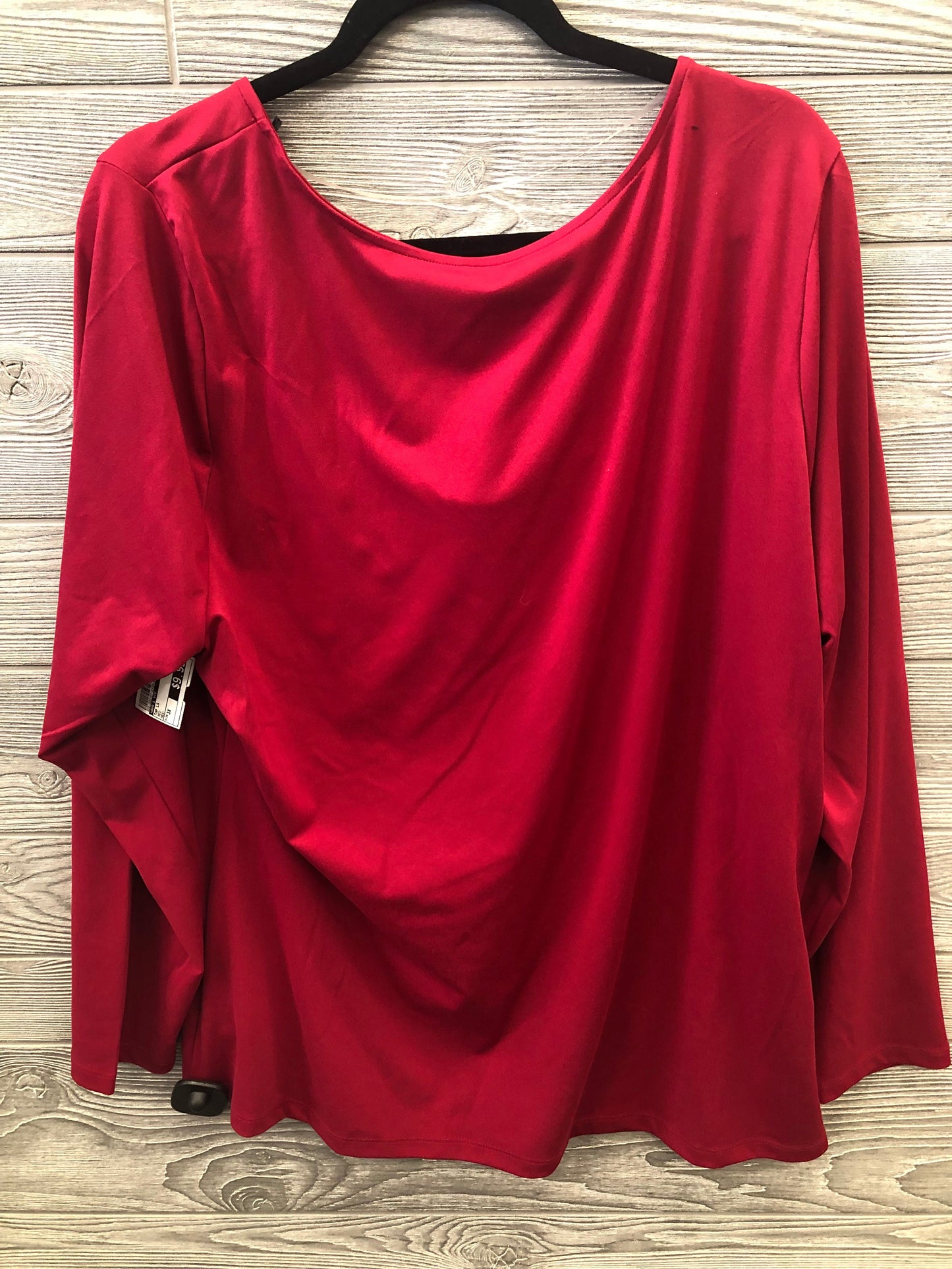 Top Long Sleeve By Ava & Viv In Red, Size: 3x