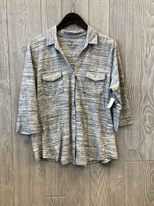 Top Long Sleeve By Sonoma In Grey, Size: Xl