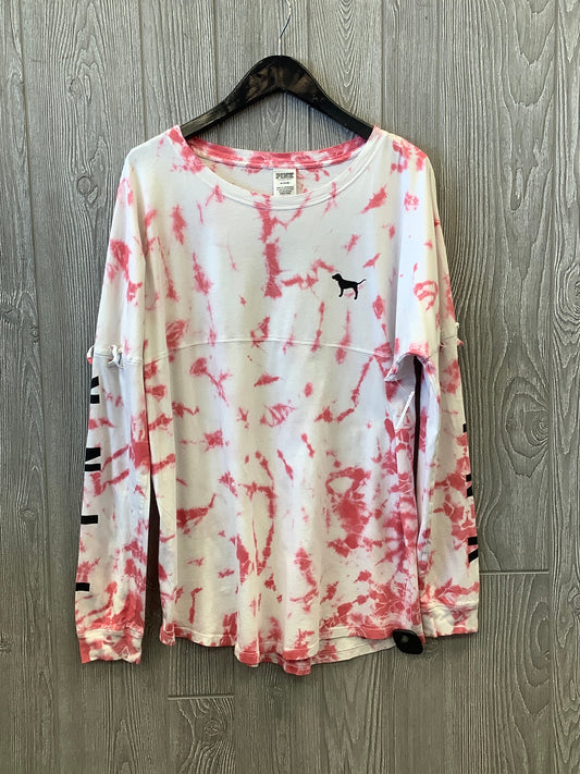 Top Long Sleeve By Pink In Tie Dye Print, Size: M