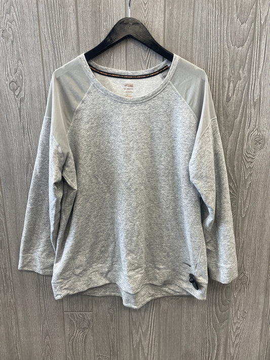 Athletic Top Long Sleeve Collar By Clothes Mentor In Grey, Size: Xl