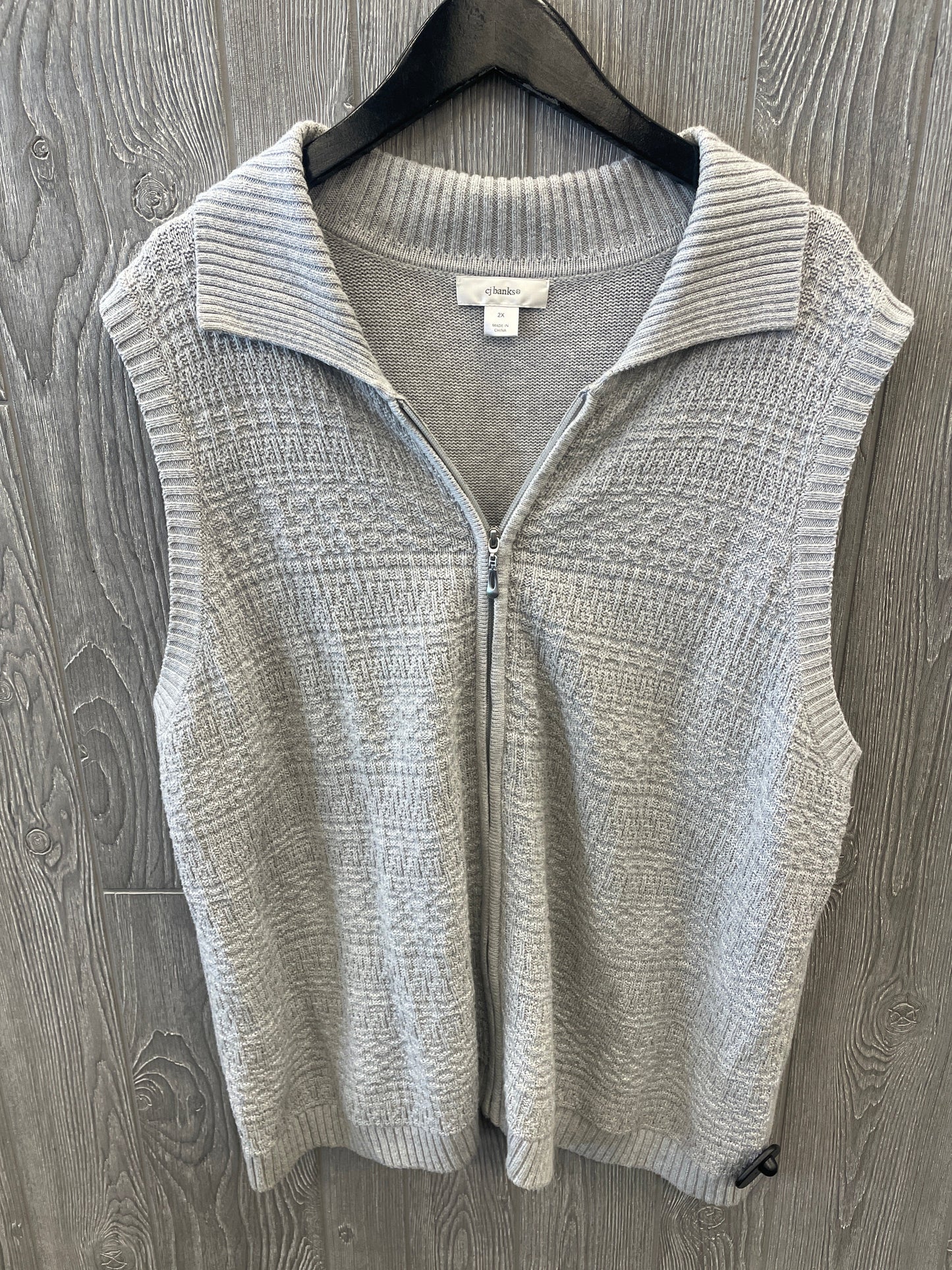 Vest Sweater By Cj Banks In Grey, Size: 2x