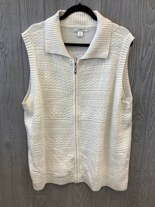 Vest Sweater By Cj Banks In Cream, Size: 2x