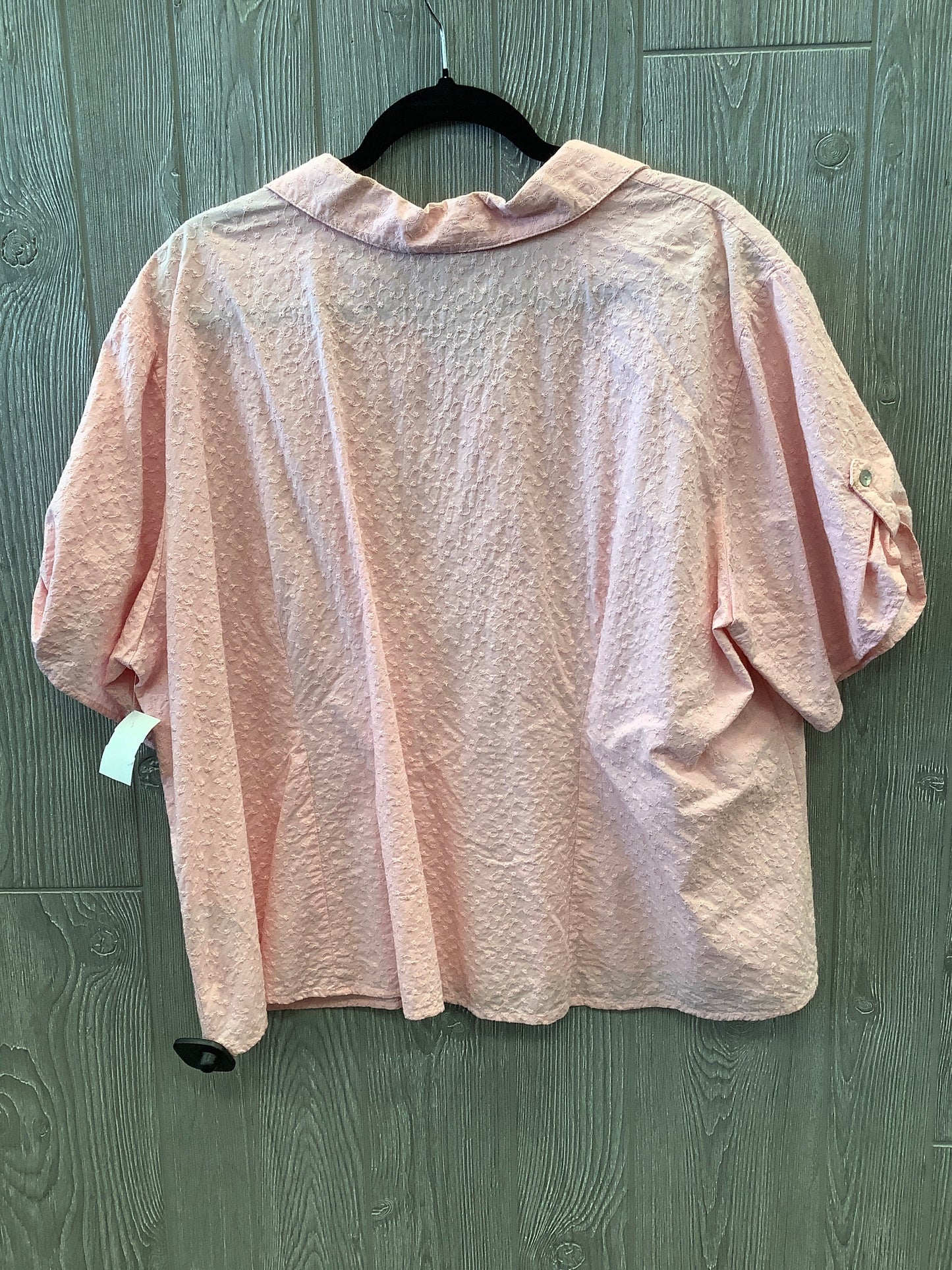 Top Short Sleeve By Caribbean Joe In Pink, Size: 3x