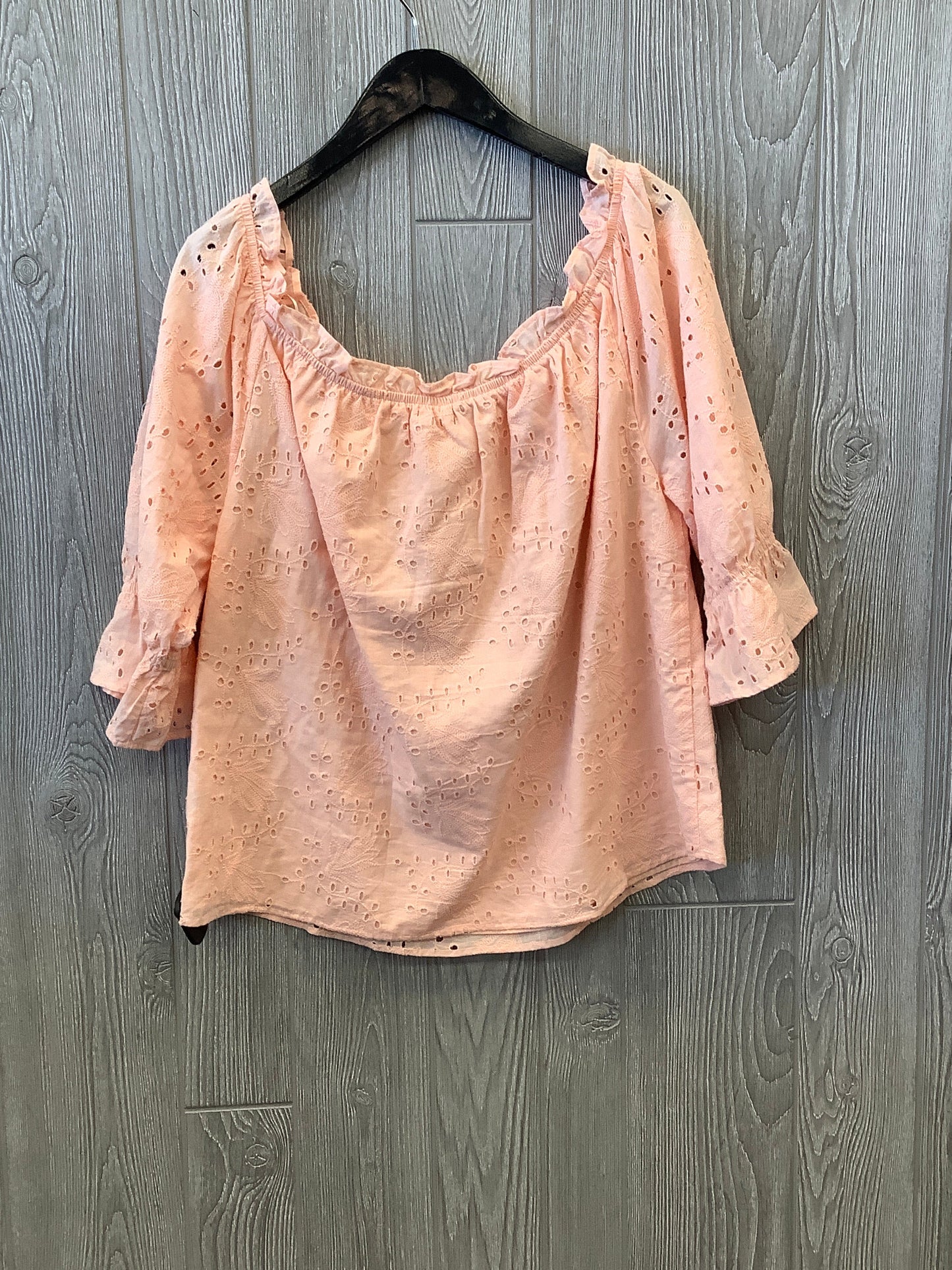 Top 3/4 Sleeve By Ophelia Roe In Coral, Size: Xl