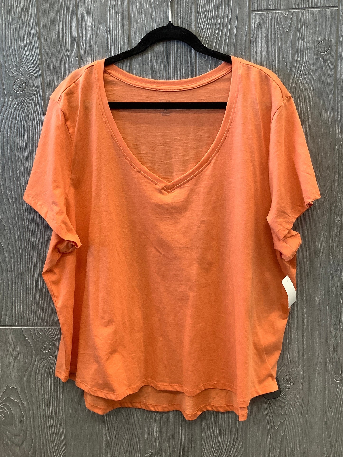 Top Short Sleeve By Falls Creek In Orange, Size: 3x