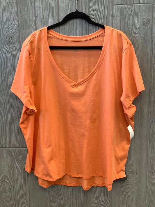 Top Short Sleeve By Falls Creek In Orange, Size: 3x