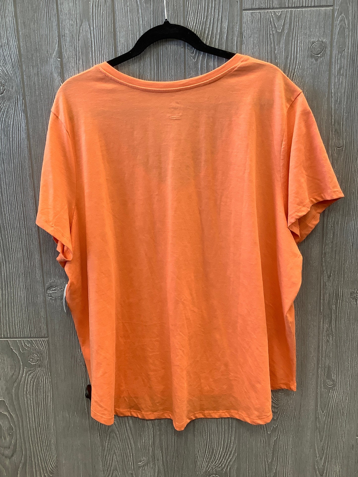 Top Short Sleeve By Falls Creek In Orange, Size: 3x