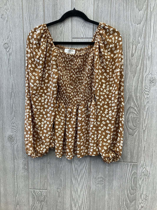 Top Long Sleeve By Hayden La In Brown, Size: S