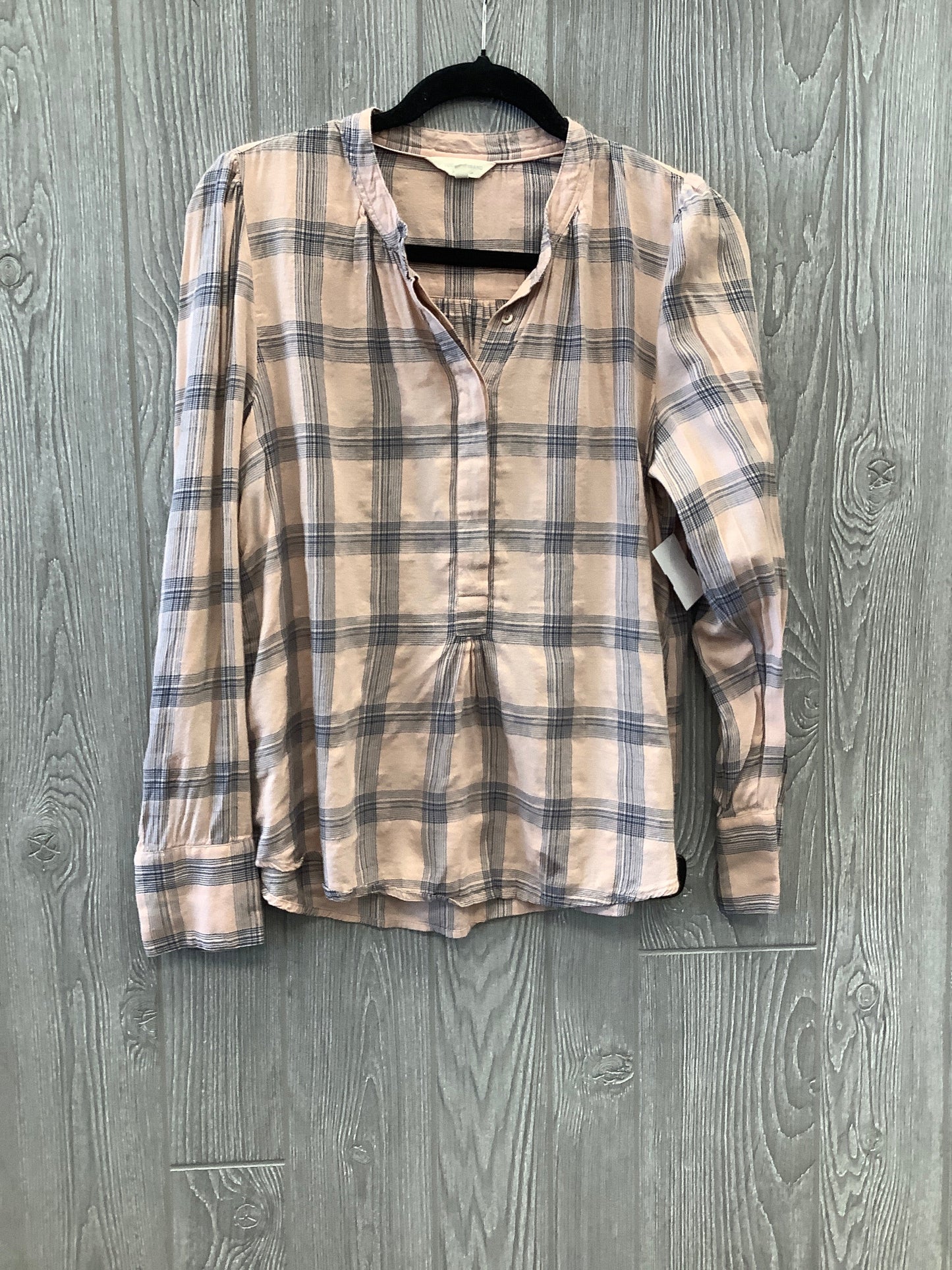 Top Long Sleeve By Lucky Brand In Plaid Pattern, Size: M