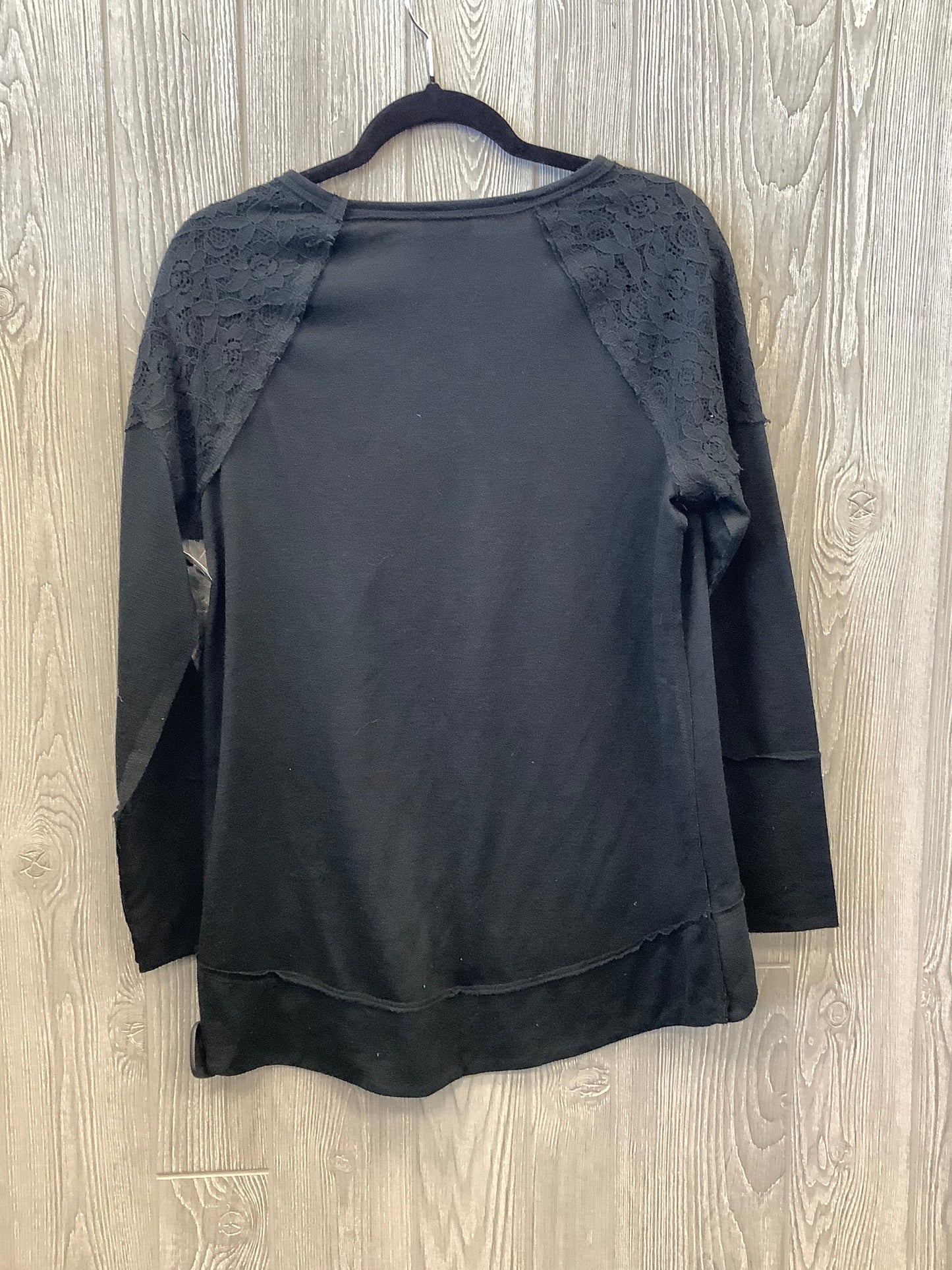 Top Long Sleeve By Knox Rose In Black, Size: S