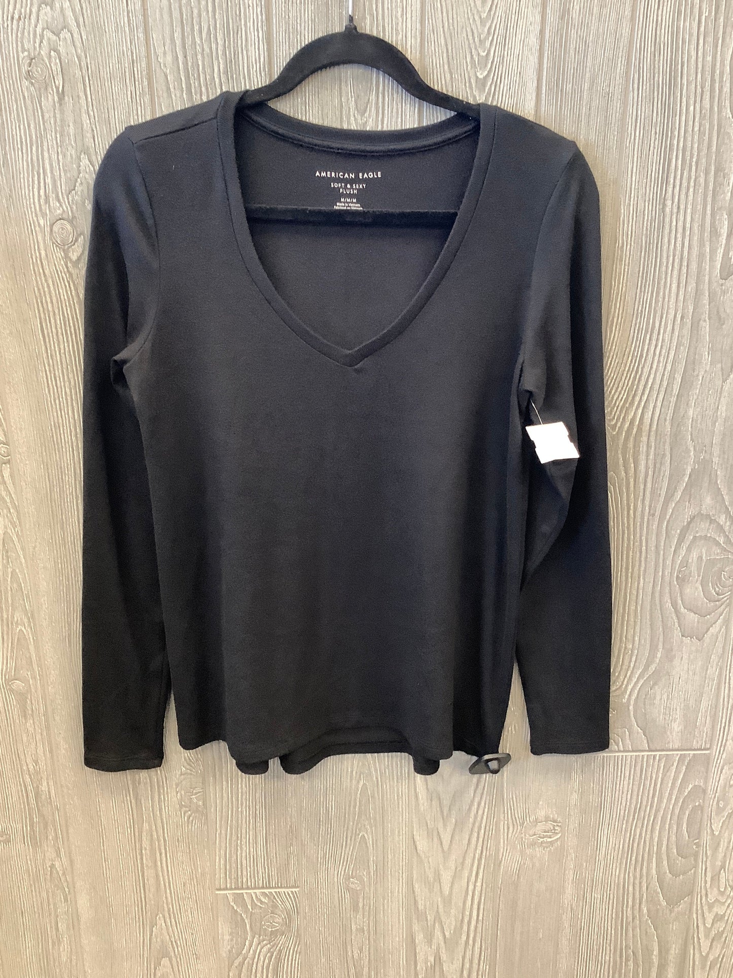 Top Long Sleeve By American Eagle In Black, Size: M