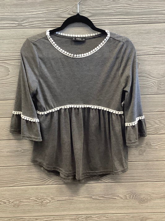 Top Long Sleeve By Shein In Grey, Size: M