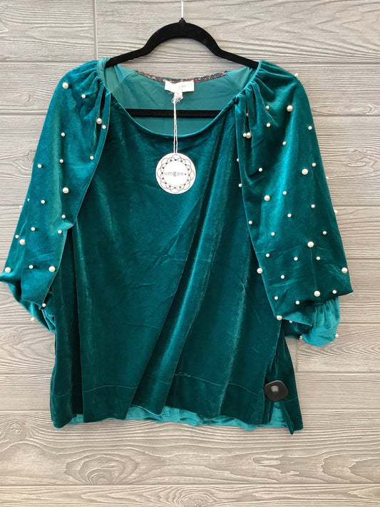 Top 3/4 Sleeve By Umgee In Green, Size: Xl