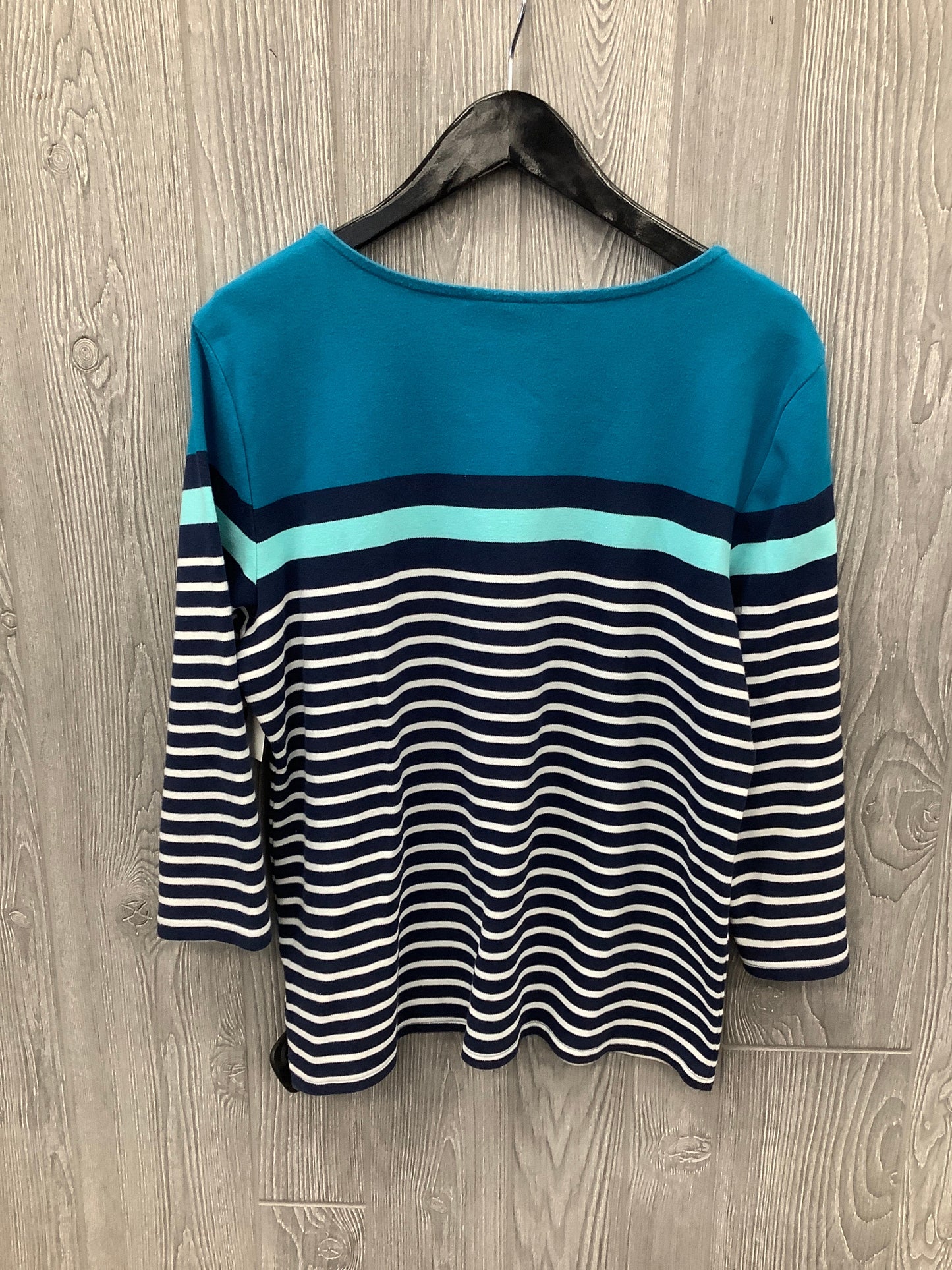 Top 3/4 Sleeve By Karen Scott In Blue, Size: Xl