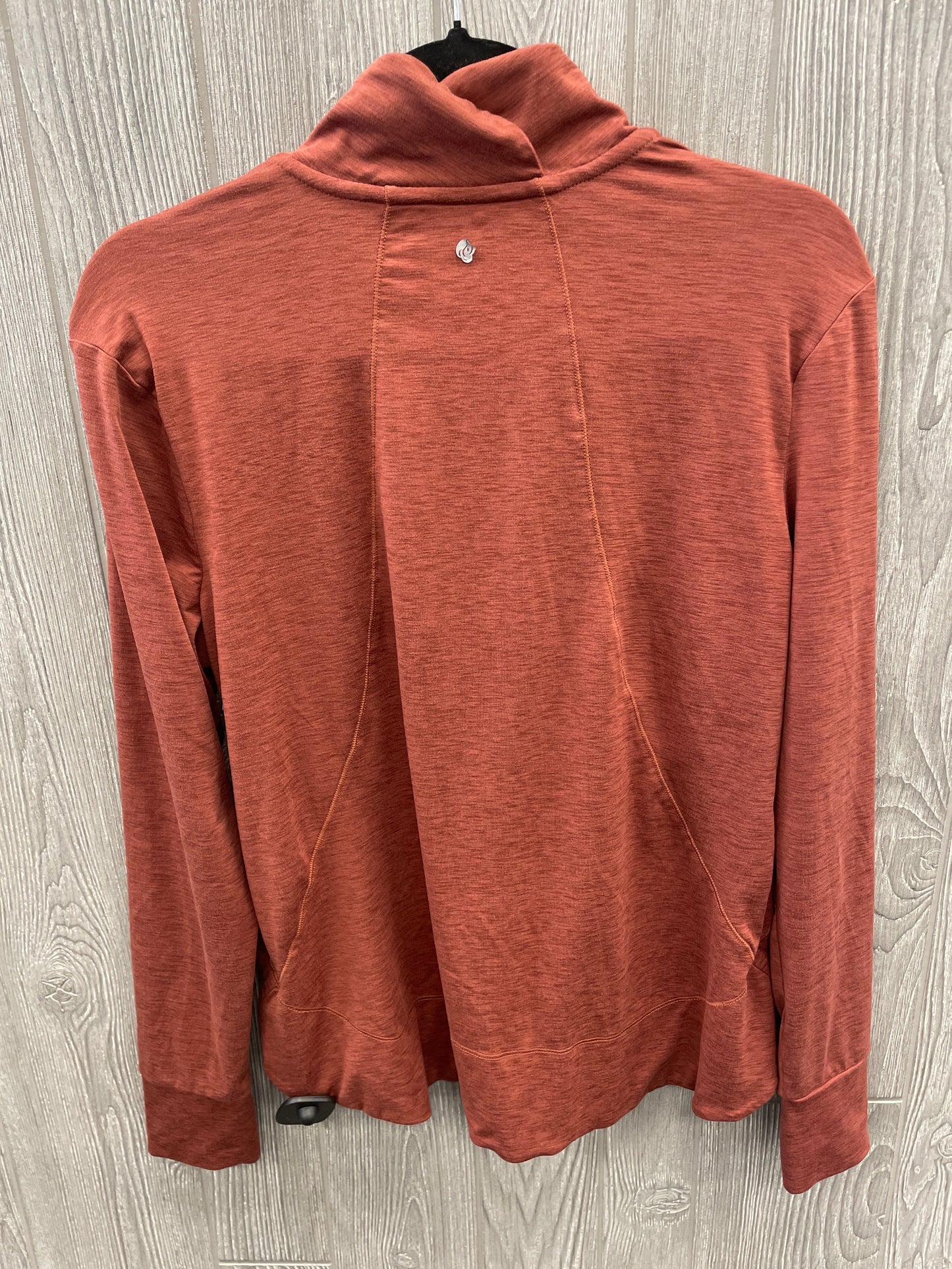 Athletic Top Long Sleeve Collar By Apana In Orange, Size: L