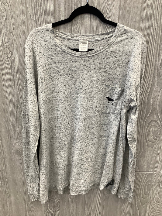 Top Long Sleeve By Pink In Grey, Size: L