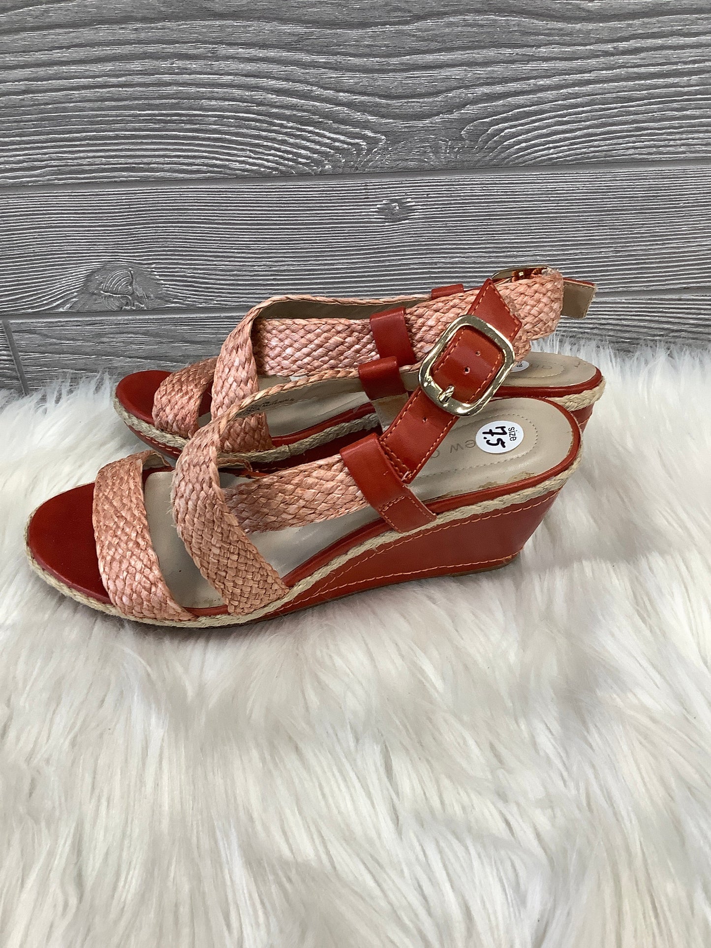 Sandals Heels Wedge By Andrew Gellar In Red, Size: 7.5