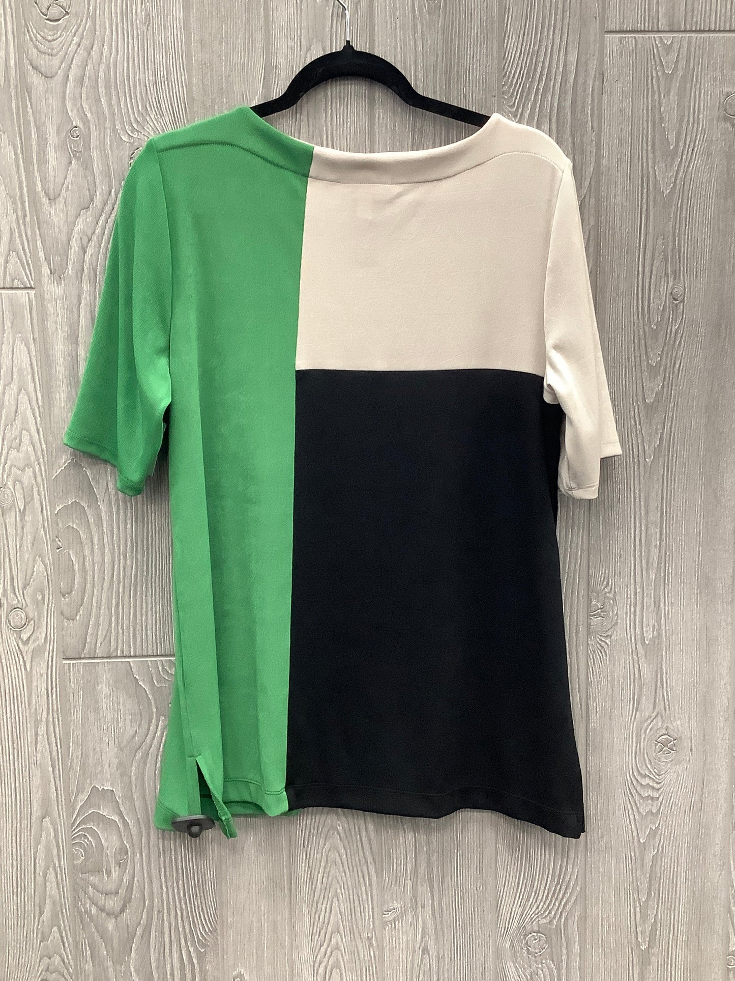 Top Short Sleeve By Chicos In Black & Green, Size: L