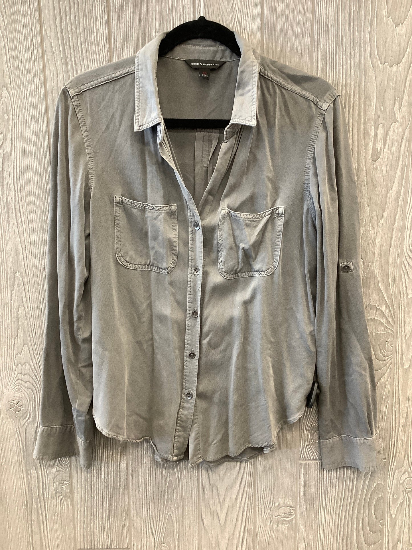 Top Long Sleeve By Rock And Republic In Grey, Size: Xs