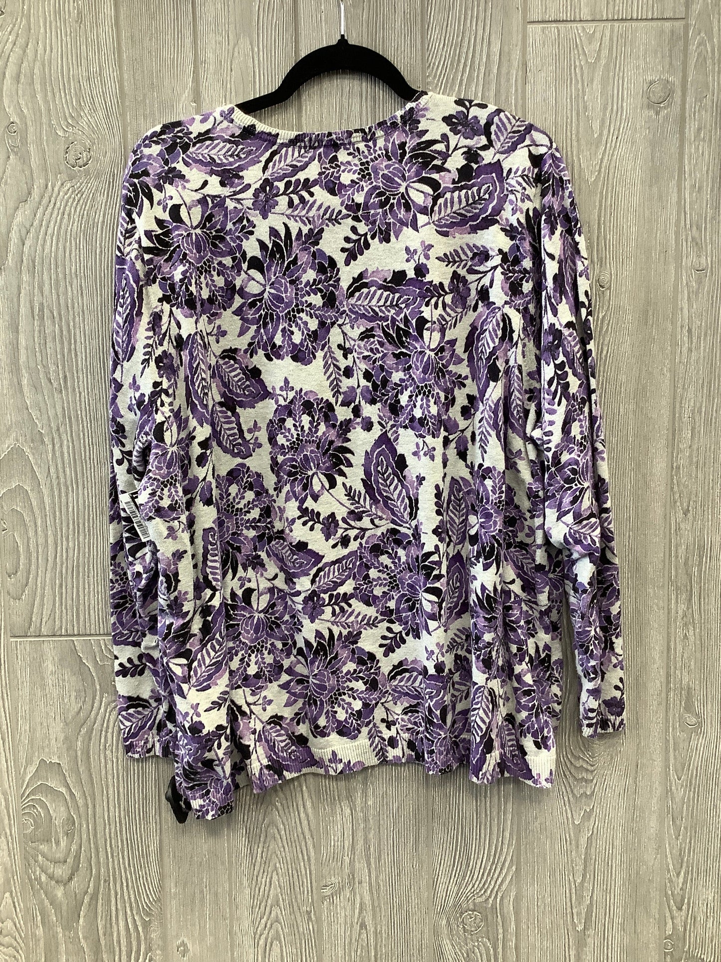 Top Long Sleeve By Croft And Barrow In Purple, Size: 3x