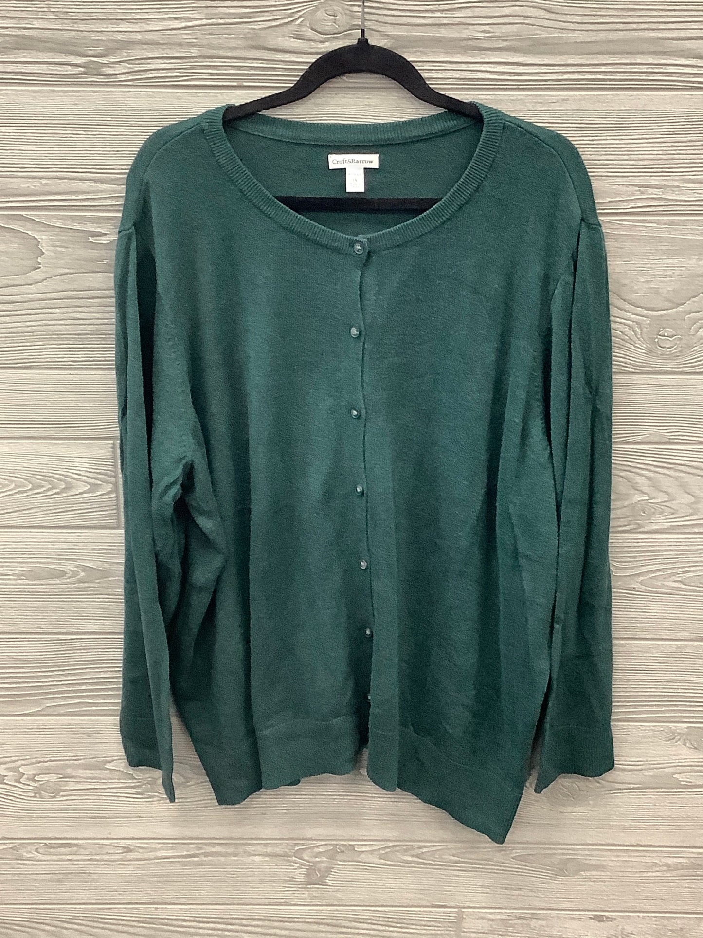 Cardigan By Croft And Barrow In Green, Size: 3x