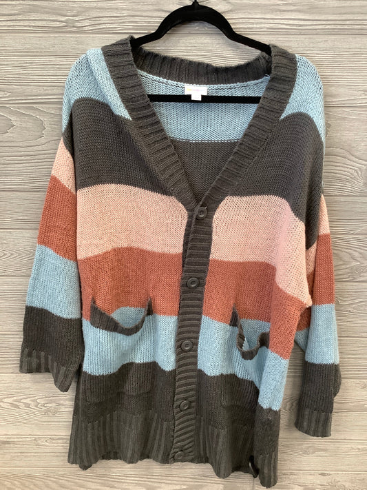 Sweater Cardigan By Lularoe In Multi-colored, Size: L