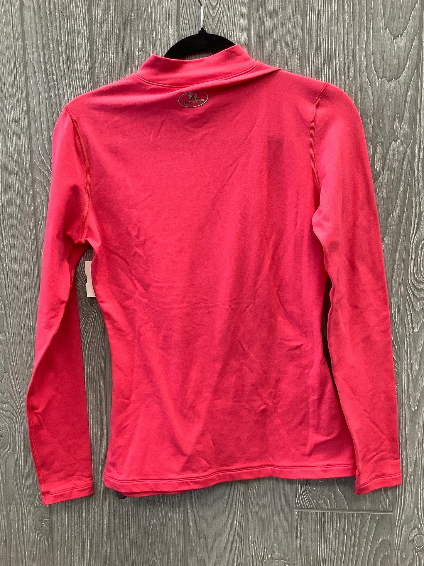 Athletic Top Long Sleeve Collar By Under Armour In Pink, Size: M